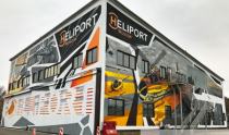 Граффити на ангаре компании Heliport