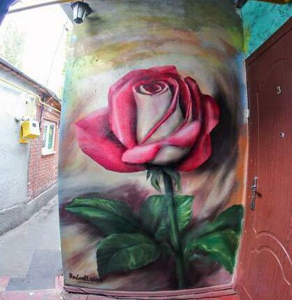 рисунок граффити с розой