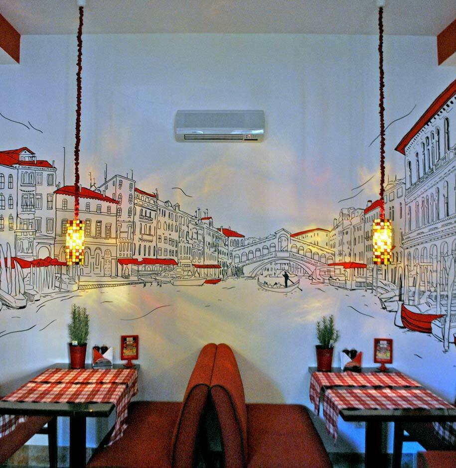 роспись стены ресторана